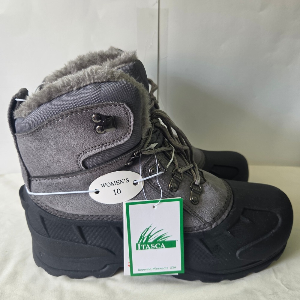 Itasca Granite Peak II Women 10 Grey Thinsulate Insulated Winter Snow Boots